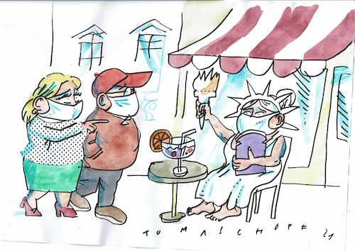 Cartoon: Frei (medium) by Jan Tomaschoff tagged corona,lockout,gastronomie,corona,lockout,gastronomie