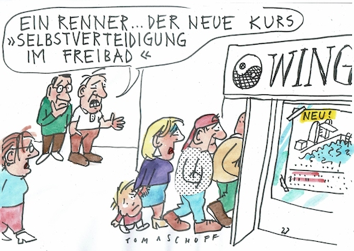 Cartoon: Freibad (medium) by Jan Tomaschoff tagged freubad,gewalt,freubad,gewalt