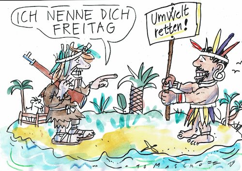 Cartoon: Freitag (medium) by Jan Tomaschoff tagged freitagsdemo,freitagsdemo