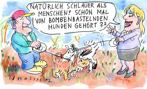 Cartoon: Freund des Menschen (medium) by Jan Tomaschoff tagged hunde,bomben,terror,anschläge