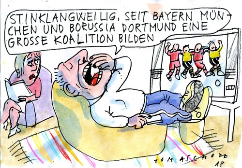 Cartoon: Fussballkoalition (medium) by Jan Tomaschoff tagged große,koalition,wahlen,große,koalition,wahlen