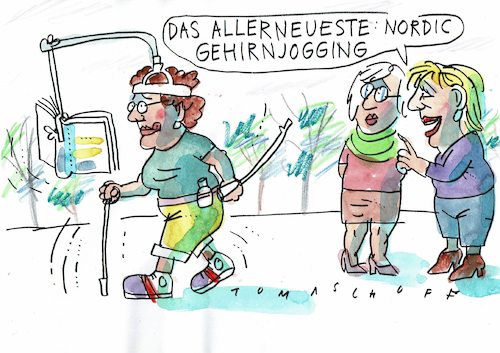 Cartoon: Gehirnjogging (medium) by Jan Tomaschoff tagged fitness,demenz,fitness,demenz