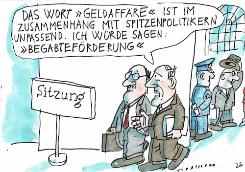 Cartoon: Geld (medium) by Jan Tomaschoff tagged politiker,geld,bestechung,gier,politiker,geld,bestechung,gier