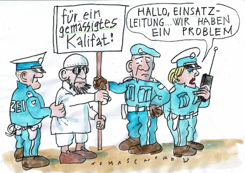 Cartoon: gemäßigt (medium) by Jan Tomaschoff tagged ismaisten,demo,freiheit,diktatur,kalifat,ismaisten,demo,freiheit,diktatur,kalifat