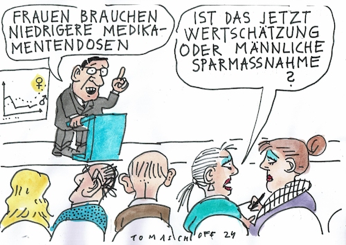 Cartoon: Gendermedizin (medium) by Jan Tomaschoff tagged gesundheit,frauen,gender,männer,gesundheit,frauen,gender,männer