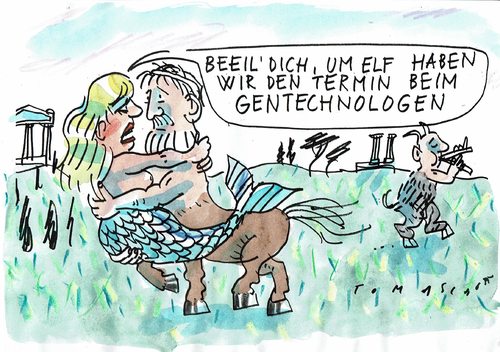 Cartoon: Gene (medium) by Jan Tomaschoff tagged gentechnologie,gentechnologie