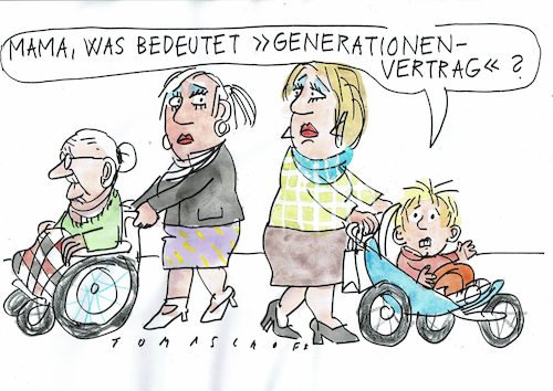 Cartoon: Generationen (medium) by Jan Tomaschoff tagged demografie,renten,demografie,renten