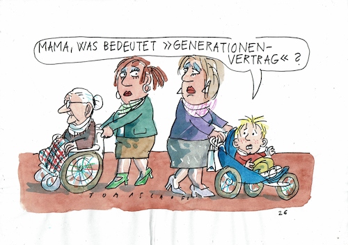 Cartoon: Generationen (medium) by Jan Tomaschoff tagged demografie,alter,jugend,renten,demografie,alter,jugend,renten