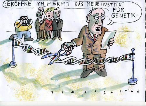 Cartoon: Genetik (medium) by Jan Tomaschoff tagged genetik,dna,wissenschaft,genetik,dna,wissenschaft