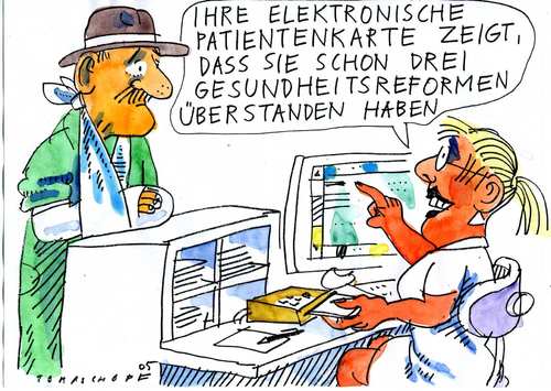Cartoon: Gesundheitskarte (medium) by Jan Tomaschoff tagged medizin,gesundheit,daten,medizin,gesundheit,daten
