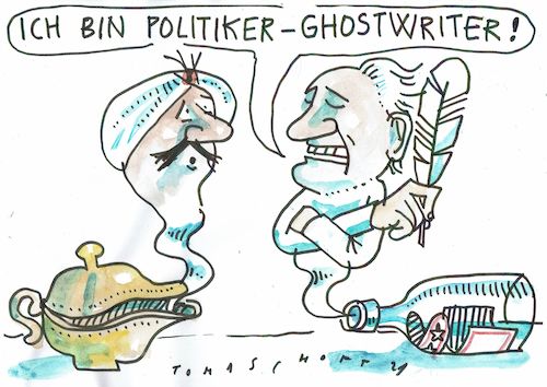 Cartoon: Ghost (medium) by Jan Tomaschoff tagged politiker,bücher,plagiate,politiker,bücher,plagiate