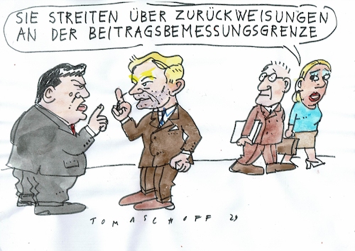 Cartoon: Grenze (medium) by Jan Tomaschoff tagged heil,lindner,geld,beitragsbemessungsgrenze,heil,lindner,geld,beitragsbemessungsgrenze