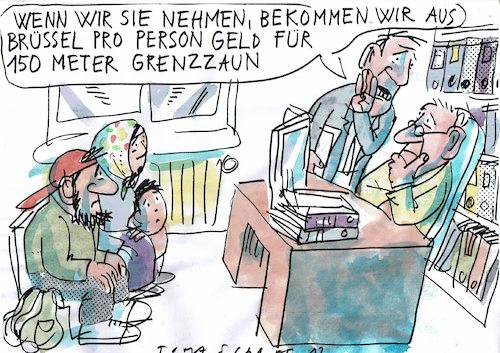 Cartoon: Grenzzaun (medium) by Jan Tomaschoff tagged migration,eu,migration,eu