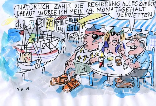 Cartoon: Griechenland (medium) by Jan Tomaschoff tagged griechenland,eu,rettung,euro,milliardenpaket,griechenland,rettung,euro,milliardenpaket,finanzkrise