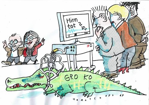 Cartoon: Groko (medium) by Jan Tomaschoff tagged cdu,spd,groko,cdu,spd,groko