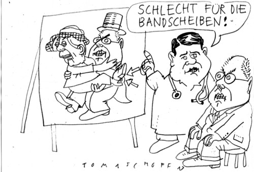 Cartoon: Große Koalition? (medium) by Jan Tomaschoff tagged große,koalition,wahlen,große,koalition,wahlen