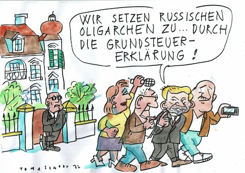 Cartoon: Grundsteuer (medium) by Jan Tomaschoff tagged oligarchen,russland,grundsteuer,oligarchen,russland,grundsteuer