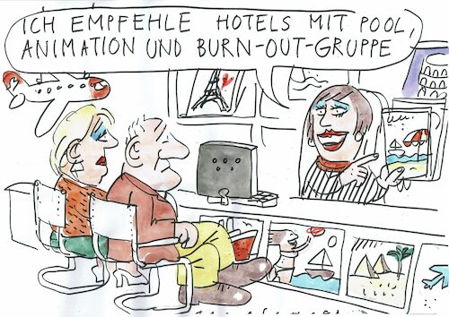 Cartoon: Gruppe (medium) by Jan Tomaschoff tagged burn,out,urlaub,erholung,burn,out,urlaub,erholung