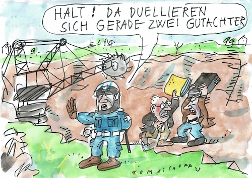 Cartoon: Gutachter (medium) by Jan Tomaschoff tagged braunkohle,umwelt,proteste,gutachter,braunkohle,umwelt,proteste,gutachter
