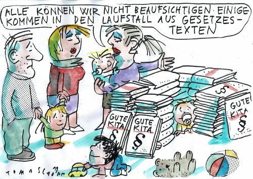 Cartoon: gute Kita (medium) by Jan Tomaschoff tagged kita,erzieher,fachkräftemangel,kita,erzieher,fachkräftemangel