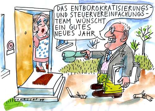 Cartoon: Gutes neues Jahr! (medium) by Jan Tomaschoff tagged entbürokratisierung
