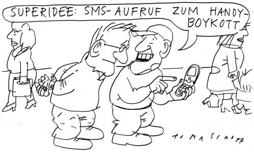 Cartoon: Handy-Boykott (medium) by Jan Tomaschoff tagged nokia,mobile,handy,
