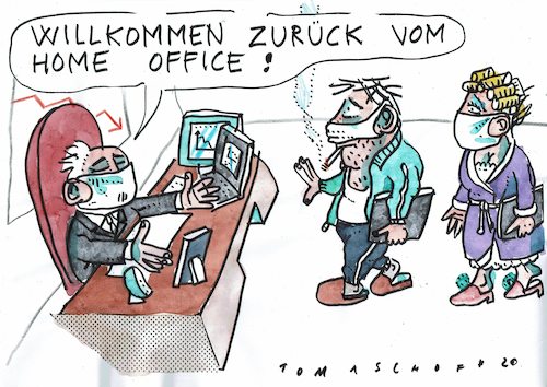 Cartoon: Home office (medium) by Jan Tomaschoff tagged corona,home,office,corona,home,office