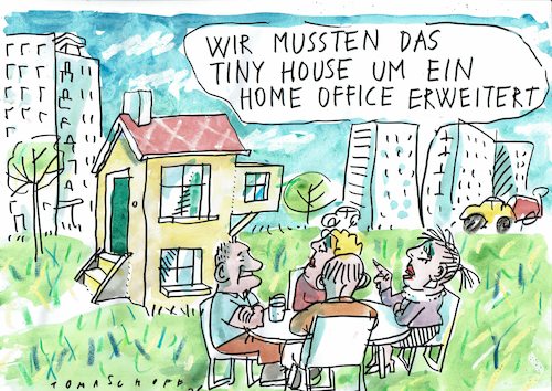 Cartoon: Home office (medium) by Jan Tomaschoff tagged corona,home,office,wohnungsnot,corona,home,office,wohnungsnot