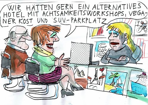 Cartoon: Hotel (medium) by Jan Tomaschoff tagged tourismus,auto,umwelt,tourismus,auto,umwelt