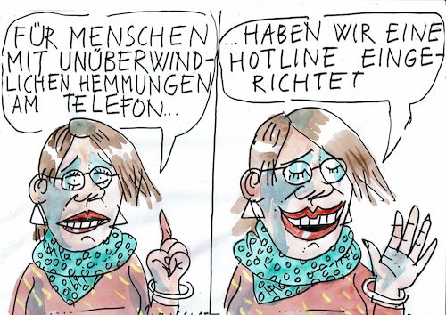 Cartoon: Hotline (medium) by Jan Tomaschoff tagged telefon,hemmungen,angst,psychologie,telefon,hemmungen,angst,psychologie