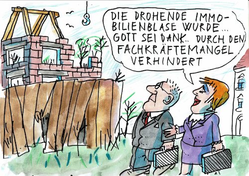 Cartoon: Immobilienblase (medium) by Jan Tomaschoff tagged immobilien,bauen,fachkräfte,immobilien,bauen,fachkräfte