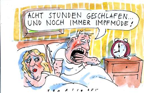 Cartoon: Impfmüde (medium) by Jan Tomaschoff tagged impfen,serum,schweinegrippe