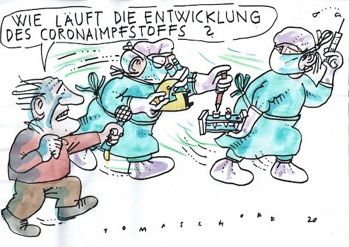 Cartoon: Impfstoff (medium) by Jan Tomaschoff tagged corona,impfung,eile,corona,impfung,eile