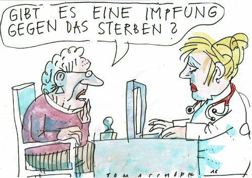 Cartoon: Impfung (medium) by Jan Tomaschoff tagged tod,leben,tod,leben