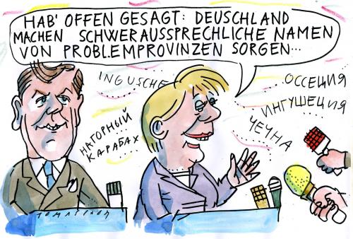 Cartoon: In Moskau (medium) by Jan Tomaschoff tagged merkel,moskau,russland