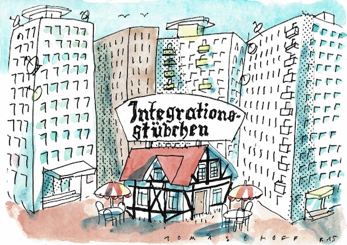 Cartoon: Integration (medium) by Jan Tomaschoff tagged migration,intergration,migration,intergration