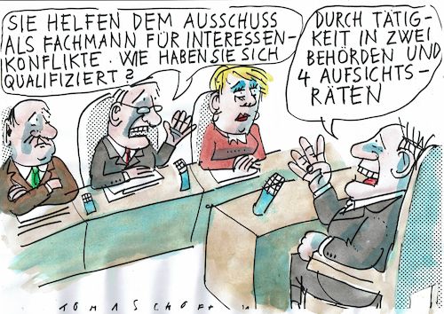 Cartoon: Interessenkonflikt (medium) by Jan Tomaschoff tagged lobby,interessenkonflikt,gewinnsucht,lobby,interessenkonflikt,gewinnsucht