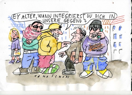 Cartoon: Intergration (medium) by Jan Tomaschoff tagged integration,migration,multi,kulti,integration,migration,multi,kulti