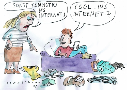 Cartoon: Internet (medium) by Jan Tomaschoff tagged jugend,medien,internet,jugend,medien,internet