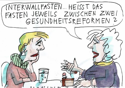 Cartoon: Intervallfasten (medium) by Jan Tomaschoff tagged fasten,gesundheit,fasten,gesundheit