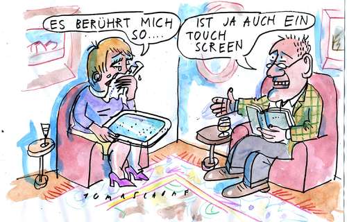 Cartoon: iPad (medium) by Jan Tomaschoff tagged ipad,touch,screen,ipad,touch,screen,computer,technik,fortschritt,technologie