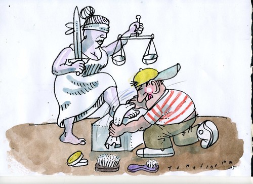 Cartoon: Justiz (medium) by Jan Tomaschoff tagged gerechtigkeit,gerechtigkeit