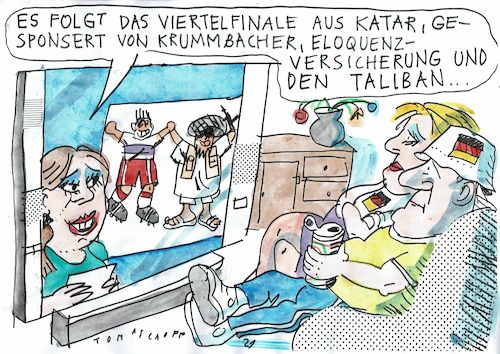 Cartoon: Katar (medium) by Jan Tomaschoff tagged fussball,meisterschaft,katar,taliban,fussball,meisterschaft,katar,taliban