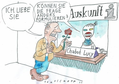 Cartoon: KI (medium) by Jan Tomaschoff tagged ki,gefühle,kommunikation,liebe,ki,gefühle,kommunikation,liebe