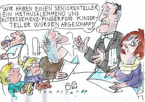 Cartoon: Kinderteller (medium) by Jan Tomaschoff tagged kinder,senioren,demografie,kinder,senioren,demografie