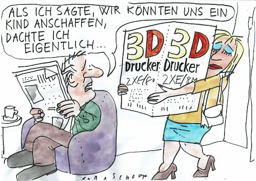 Cartoon: Kinderwunsch (medium) by Jan Tomaschoff tagged kind,familie,paar,kind,familie,paar