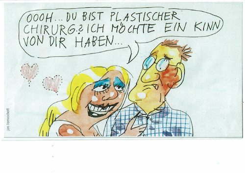 Cartoon: Kinn (medium) by Jan Tomaschoff tagged schönheit,chirurgie,schönheit,chirurgie