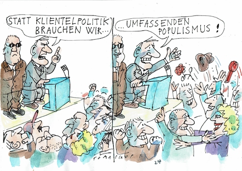 Cartoon: Klientel (medium) by Jan Tomaschoff tagged wahlkampf,versprechen,populismus,wahlkampf,versprechen,populismus