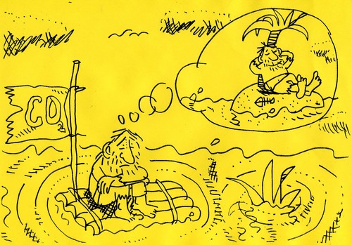 Cartoon: Klima (medium) by Jan Tomaschoff tagged klimakonferenz,doha,co2,klimakonferenz,doha,co2