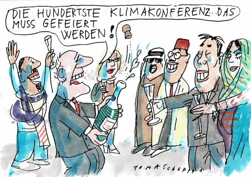 Cartoon: Konferenz (medium) by Jan Tomaschoff tagged klima,konferenzen,reden,handeln,klima,konferenzen,reden,handeln